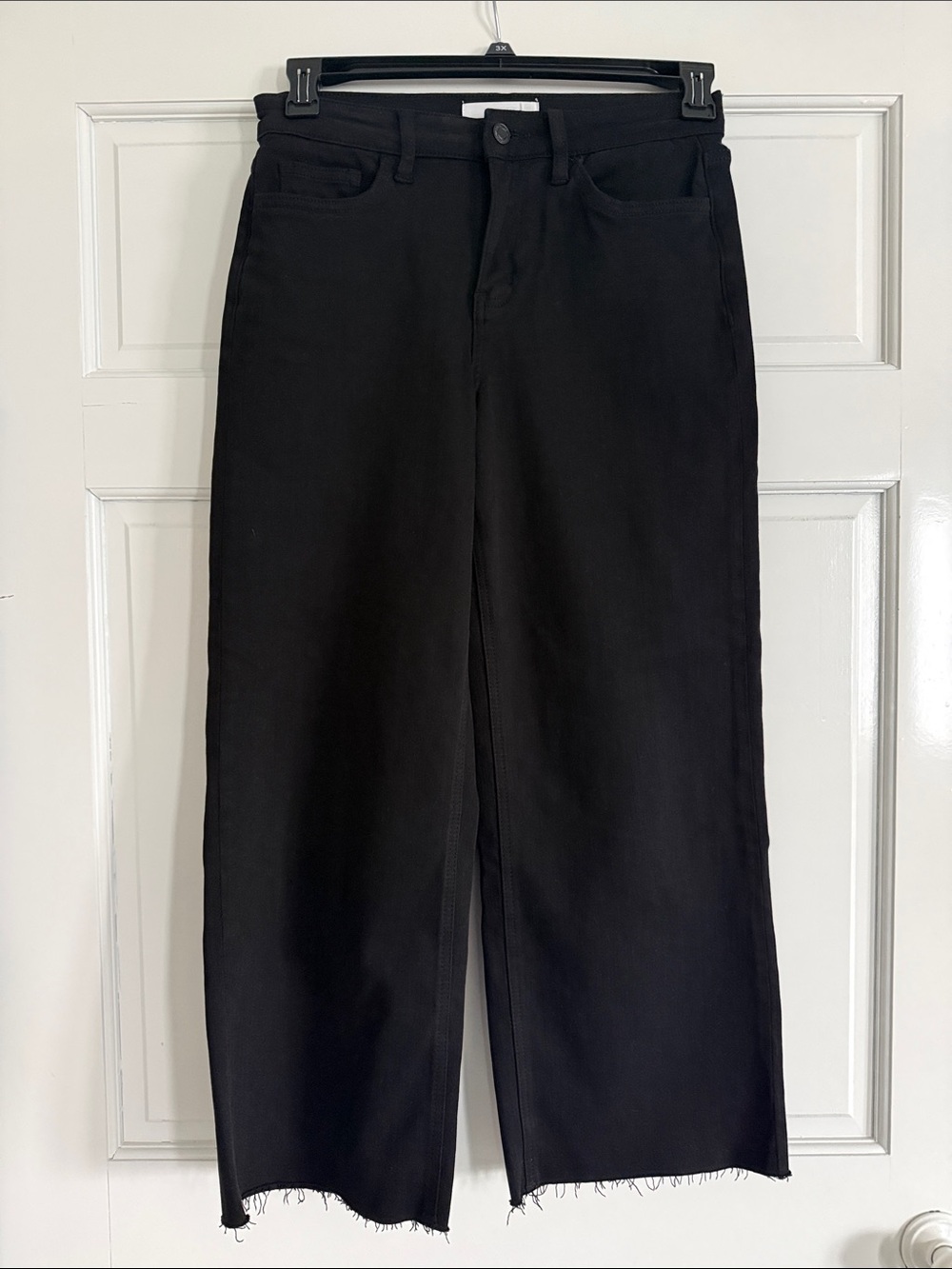 Vervet High-Rise Wide-Leg Crop Jeans in Black - Women's